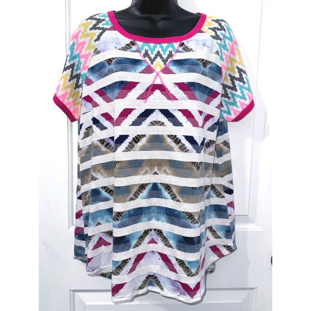 Celeste Boutique colorful striped short sleeve